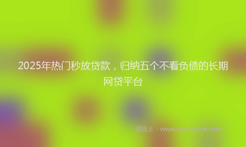 2025年热门秒放贷款，归纳五个不看负债的长期网贷平台
