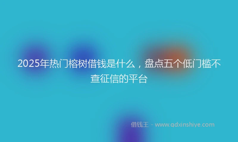 2025年热门榕树借钱是什么，盘点五个低门槛不查征信的平台