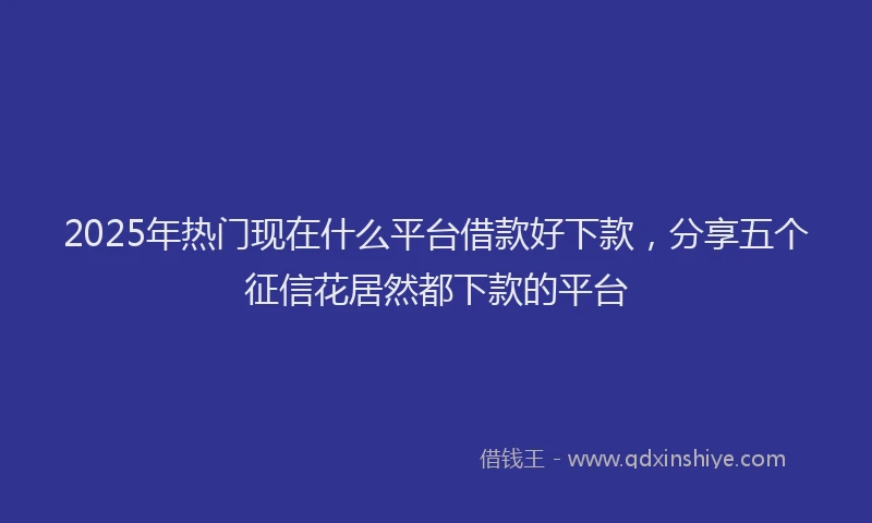 2025年热门现在什么平台借款好下款，分享五个征信花居然都下款的平台