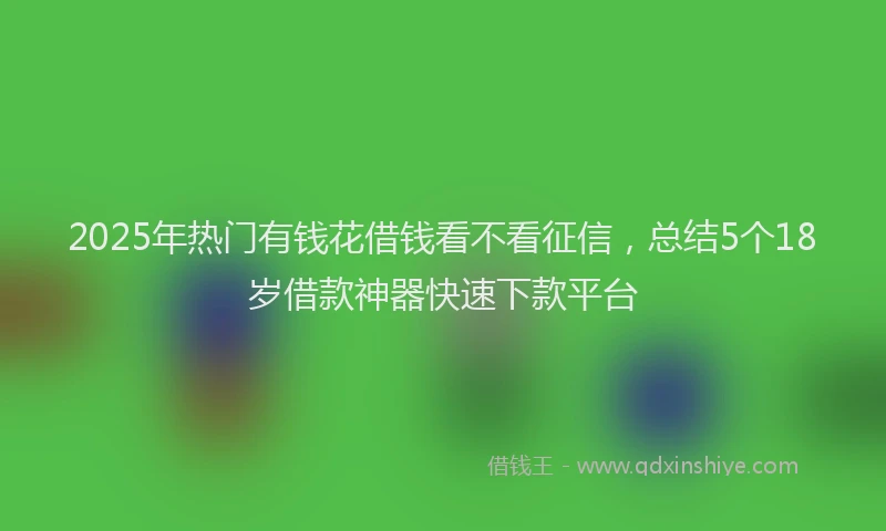 2025年热门有钱花借钱看不看征信，总结5个18岁借款神器快速下款平台
