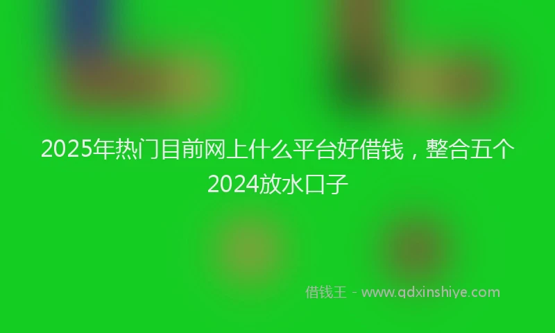 2025年热门目前网上什么平台好借钱，整合五个2024放水口子