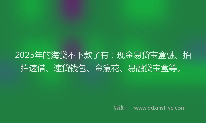 2025年的海贷不下款了有：现金易贷宝盒融、拍拍速借、速贷钱包、金瀛花、易融贷宝盒等。