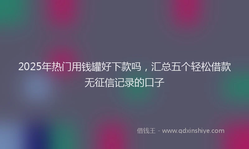 2025年热门用钱罐好下款吗，汇总五个轻松借款无征信记录的口子