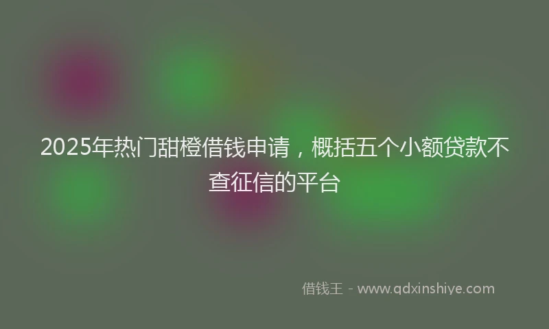 2025年热门甜橙借钱申请，概括五个小额贷款不查征信的平台