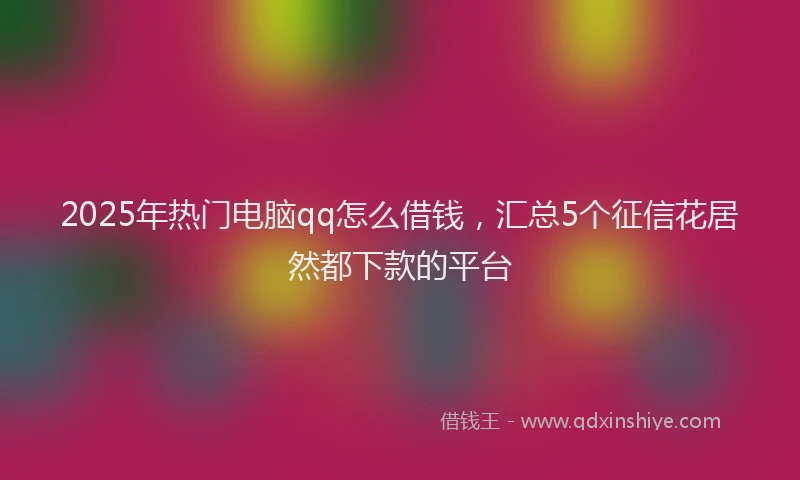 2025年热门电脑qq怎么借钱，汇总5个征信花居然都下款的平台