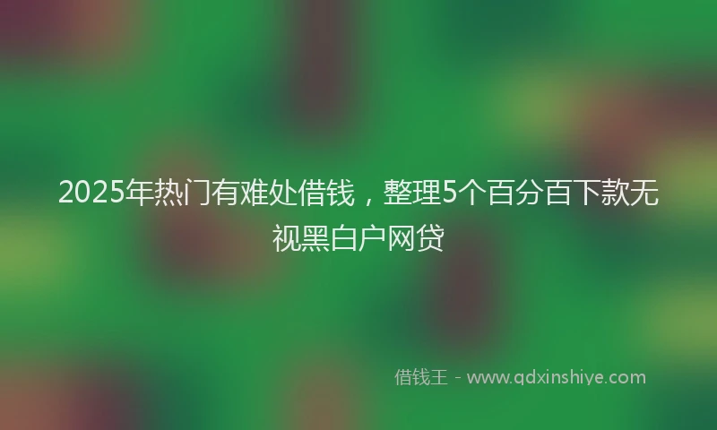 2025年热门有难处借钱，整理5个百分百下款无视黑白户网贷