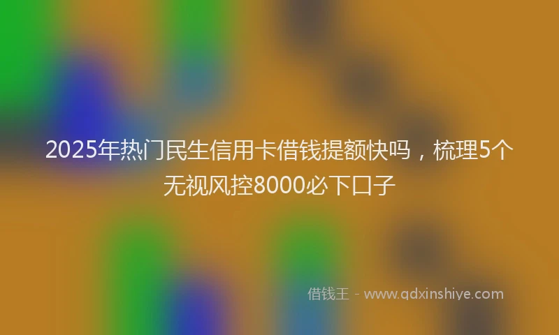 2025年热门民生信用卡借钱提额快吗，梳理5个无视风控8000必下口子