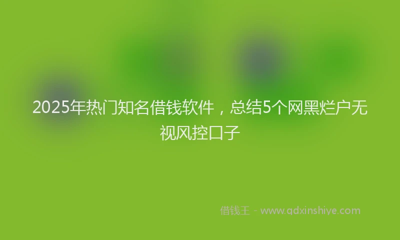 2025年热门知名借钱软件，总结5个网黑烂户无视风控口子