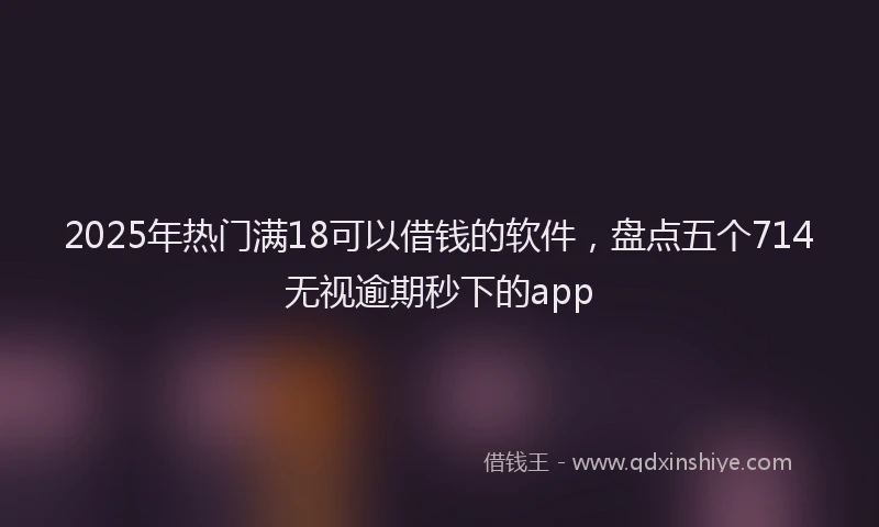 2025年热门满18可以借钱的软件，盘点五个714无视逾期秒下的app