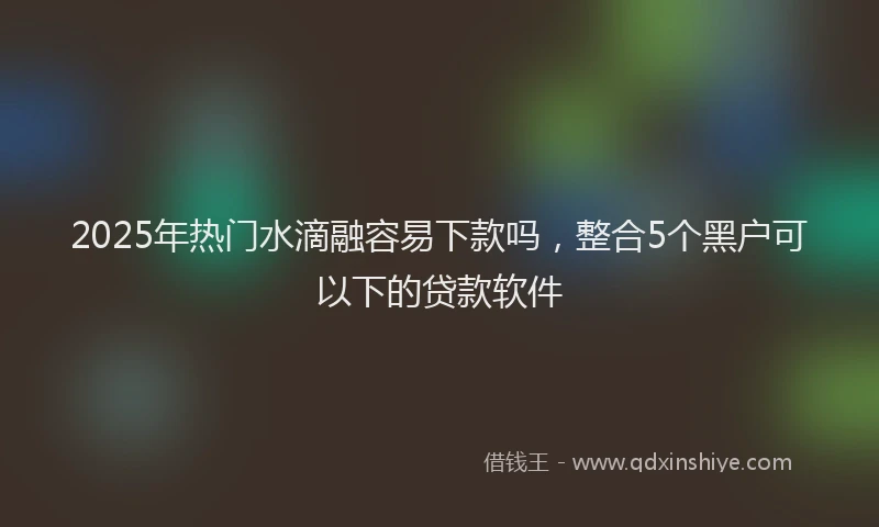 2025年热门水滴融容易下款吗，整合5个黑户可以下的贷款软件