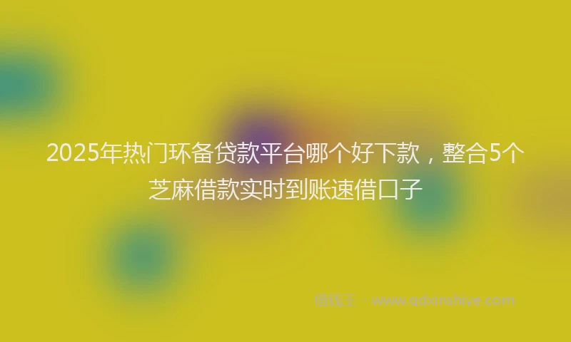 2025年热门环备贷款平台哪个好下款，整合5个芝麻借款实时到账速借口子