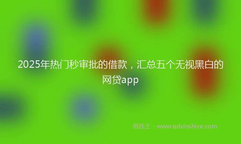 2025年热门秒审批的借款，汇总五个无视黑白的网贷app