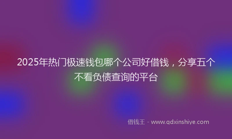 2025年热门极速钱包哪个公司好借钱，分享五个不看负债查询的平台