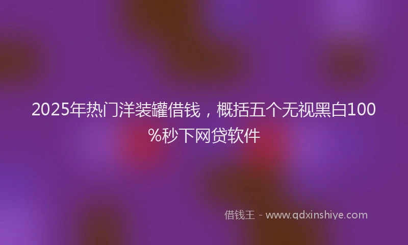 2025年热门洋装罐借钱，概括五个无视黑白100%秒下网贷软件