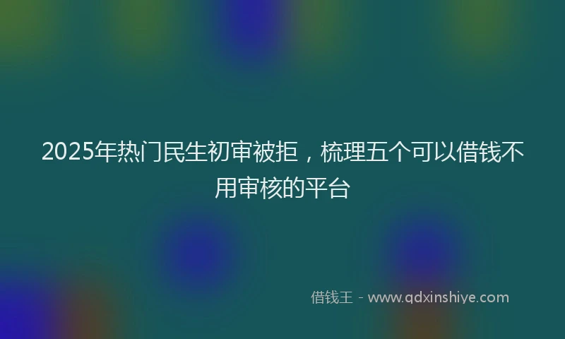 2025年热门民生初审被拒，梳理五个可以借钱不用审核的平台