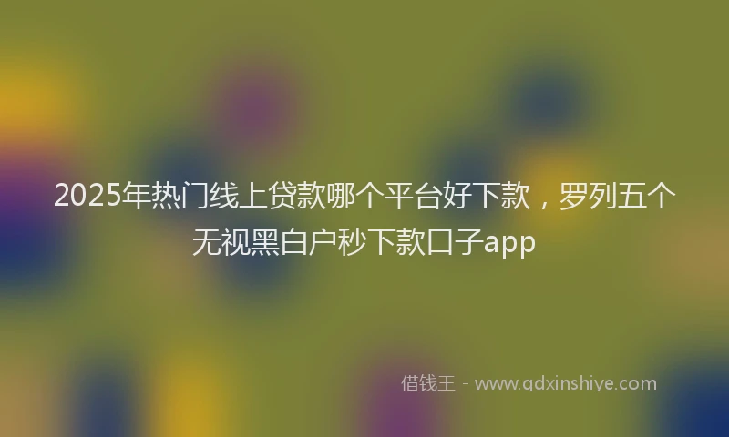 2025年热门线上贷款哪个平台好下款，罗列五个无视黑白户秒下款口子app