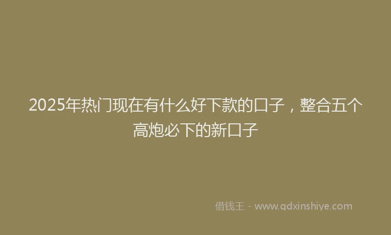 2025年热门现在有什么好下款的口子，整合五个高炮必下的新口子