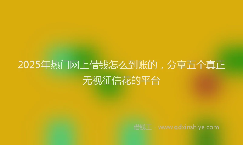 2025年热门网上借钱怎么到账的，分享五个真正无视征信花的平台