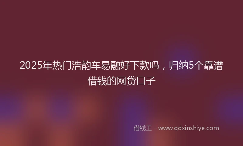 2025年热门浩韵车易融好下款吗，归纳5个靠谱借钱的网贷口子