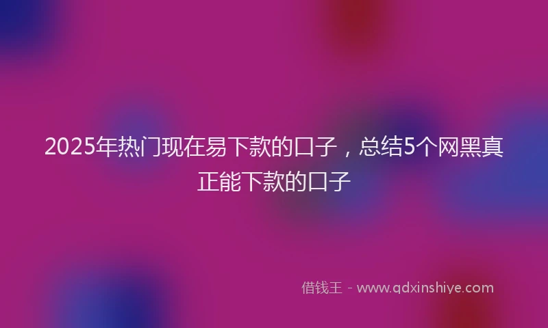 2025年热门现在易下款的口子，总结5个网黑真正能下款的口子