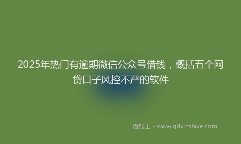 2025年热门有逾期微信公众号借钱，概括五个网贷口子风控不严的软件