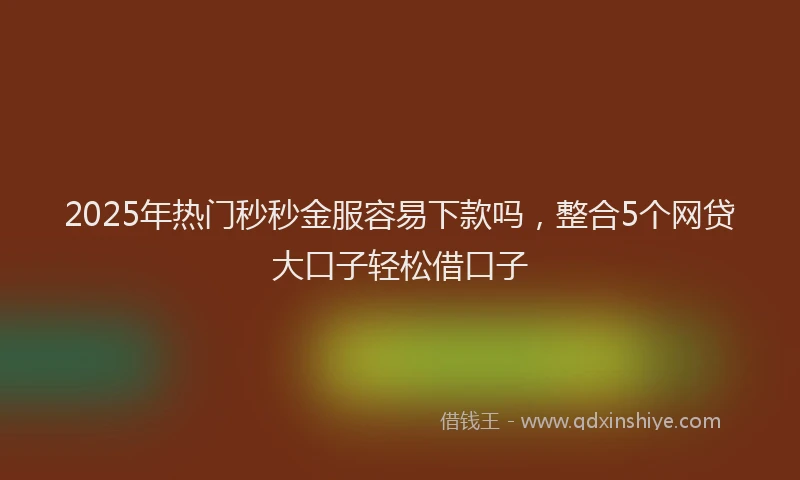 2025年热门秒秒金服容易下款吗，整合5个网贷大口子轻松借口子