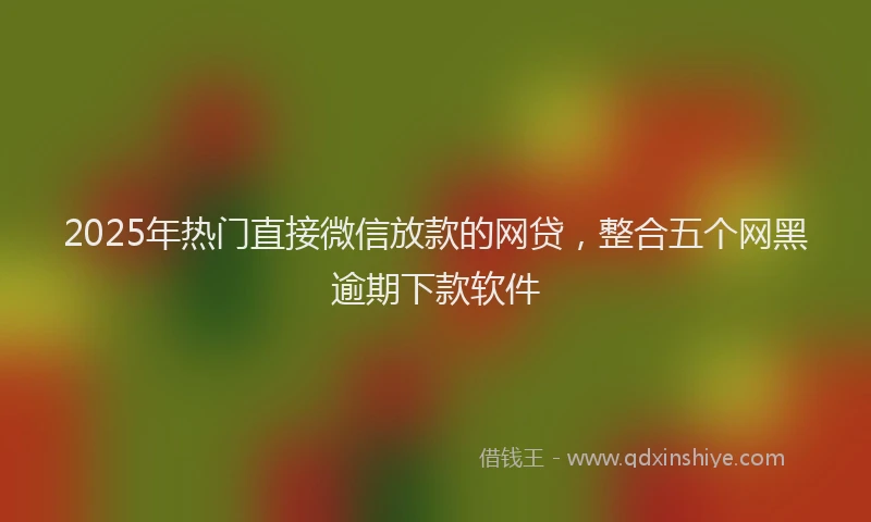 2025年热门直接微信放款的网贷，整合五个网黑逾期下款软件