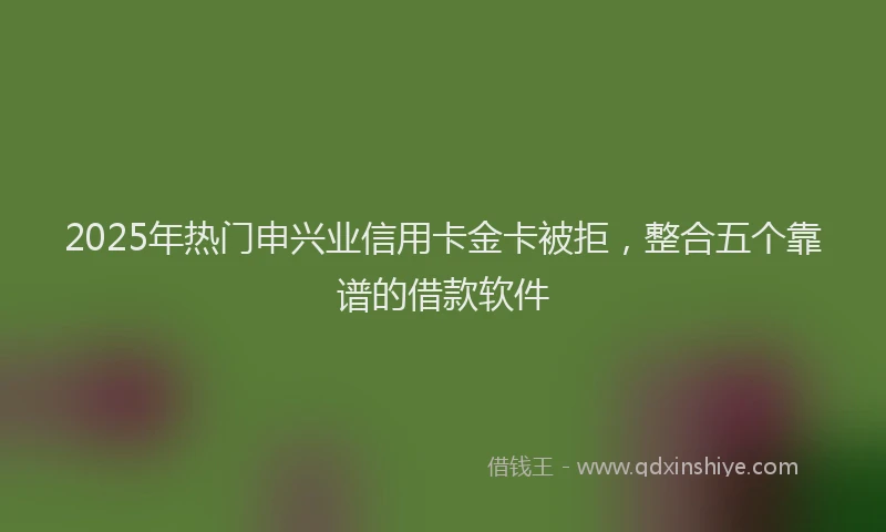 2025年热门申兴业信用卡金卡被拒，整合五个靠谱的借款软件