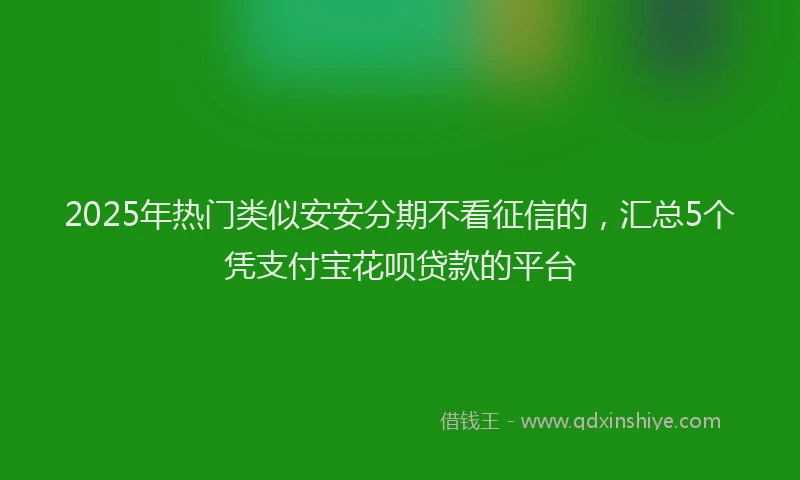2025年热门类似安安分期不看征信的，汇总5个凭支付宝花呗贷款的平台
