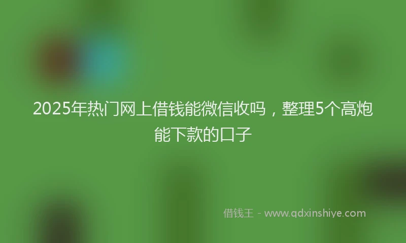 2025年热门网上借钱能微信收吗，整理5个高炮能下款的口子