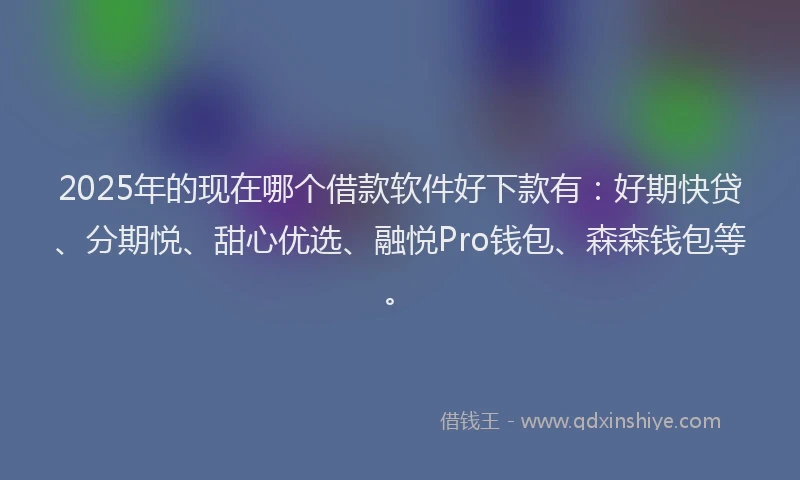 2025年的现在哪个借款软件好下款有：好期快贷、分期悦、甜心优选、融悦Pro钱包、森森钱包等。