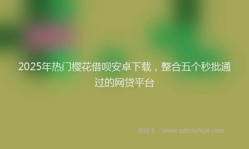 2025年热门樱花借呗安卓下载，整合五个秒批通过的网贷平台