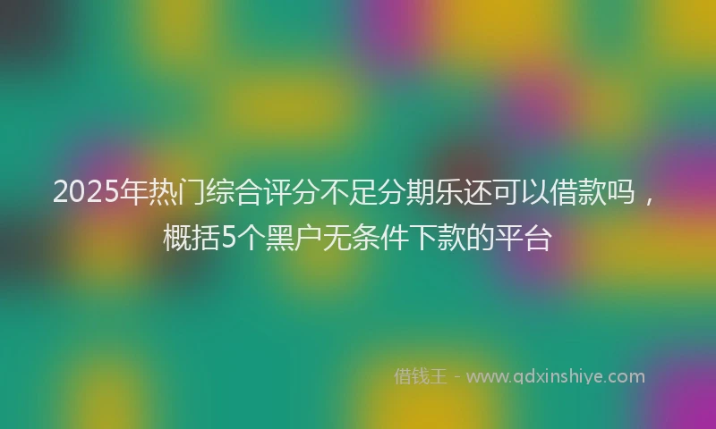 2025年热门综合评分不足分期乐还可以借款吗，概括5个黑户无条件下款的平台