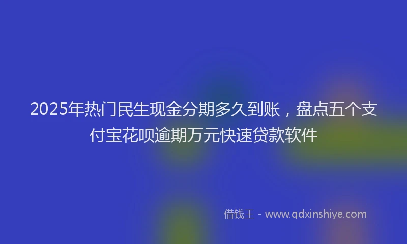 2025年热门民生现金分期多久到账，盘点五个支付宝花呗逾期万元快速贷款软件
