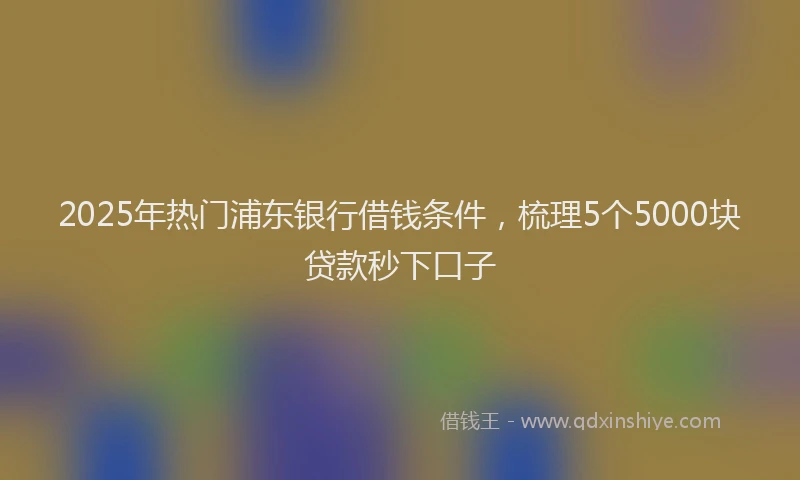 2025年热门浦东银行借钱条件，梳理5个5000块贷款秒下口子