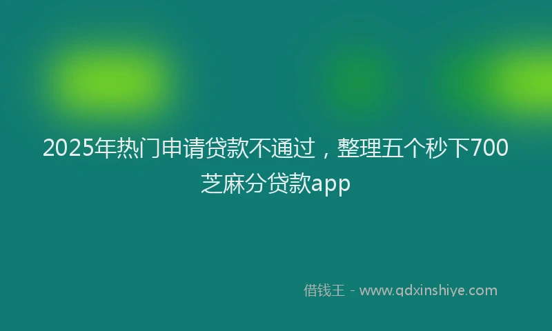 2025年热门申请贷款不通过，整理五个秒下700芝麻分贷款app