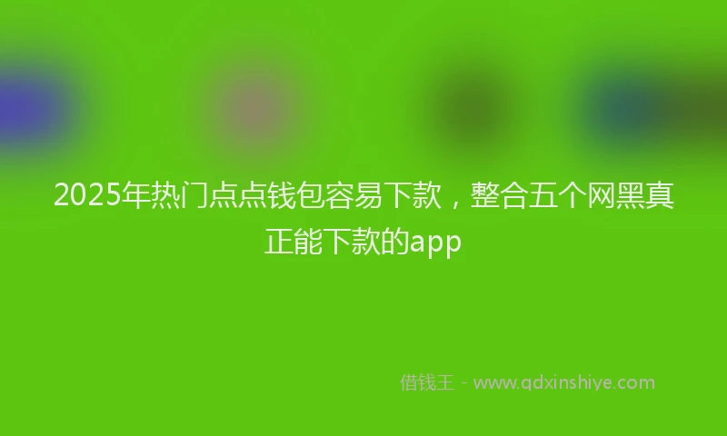 2025年热门点点钱包容易下款，整合五个网黑真正能下款的app