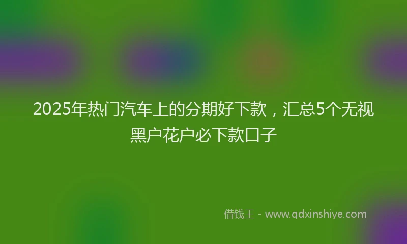 2025年热门汽车上的分期好下款，汇总5个无视黑户花户必下款口子