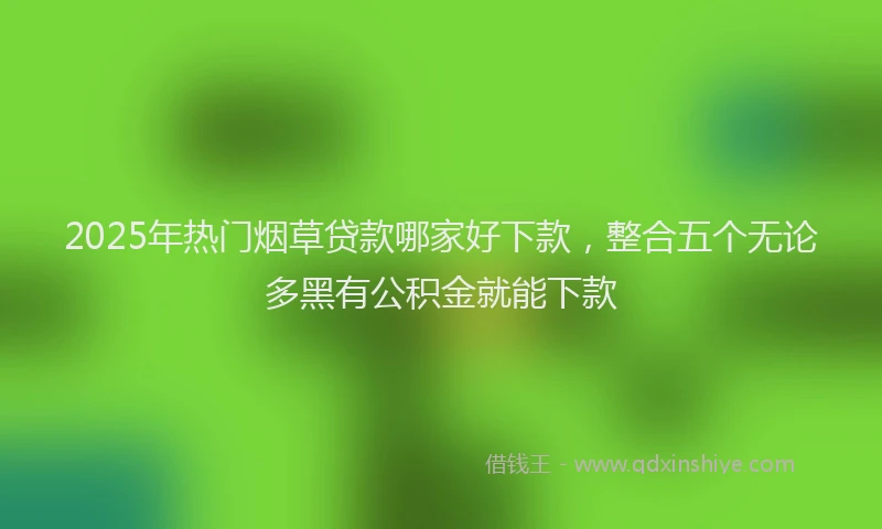 2025年热门烟草贷款哪家好下款，整合五个无论多黑有公积金就能下款