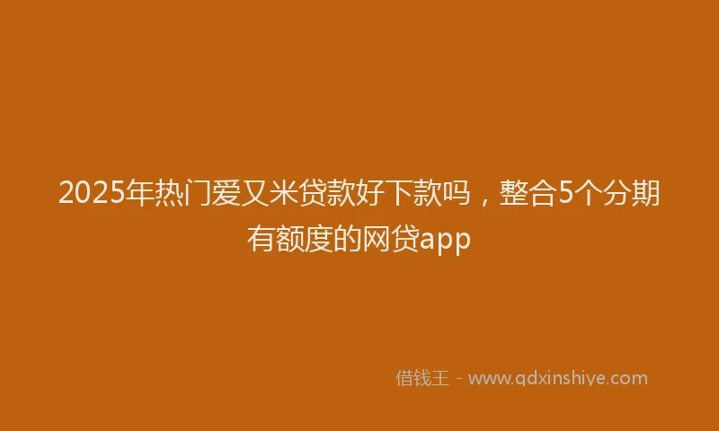 2025年热门爱又米贷款好下款吗，整合5个分期有额度的网贷app