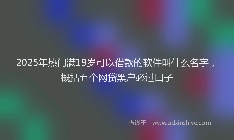 2025年热门满19岁可以借款的软件叫什么名字，概括五个网贷黑户必过口子