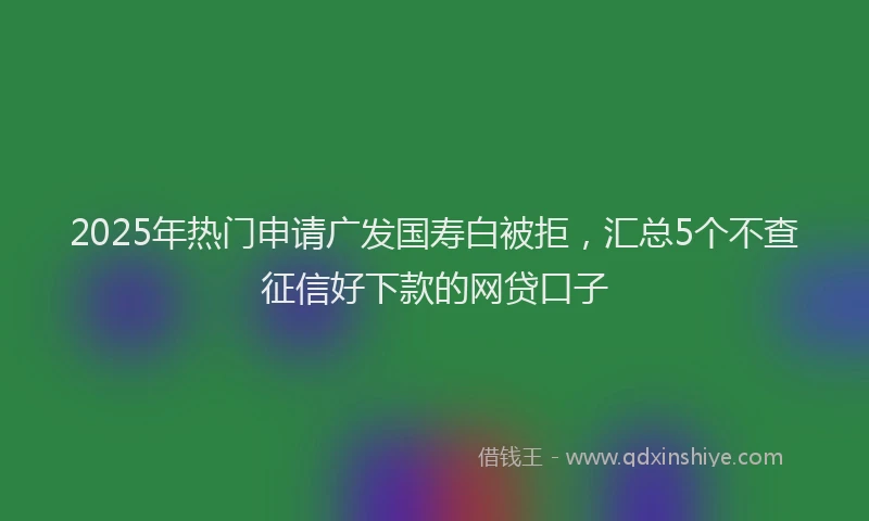 2025年热门申请广发国寿白被拒，汇总5个不查征信好下款的网贷口子