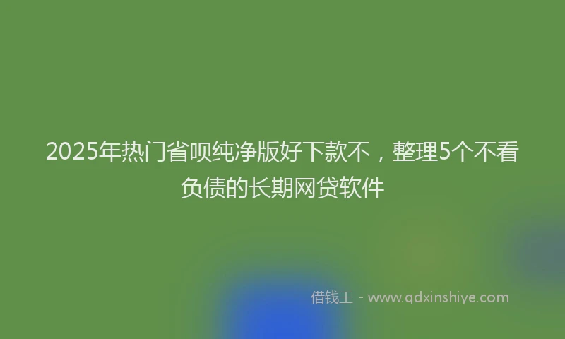 2025年热门省呗纯净版好下款不，整理5个不看负债的长期网贷软件