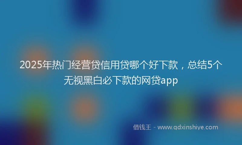 2025年热门经营贷信用贷哪个好下款，总结5个无视黑白必下款的网贷app