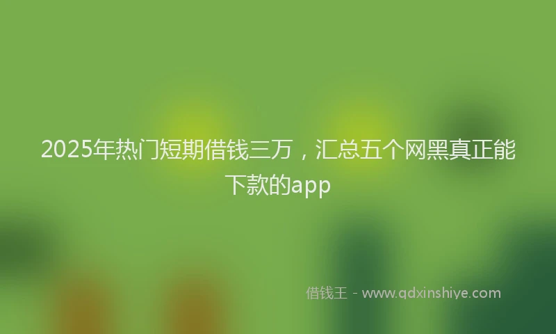 2025年热门短期借钱三万，汇总五个网黑真正能下款的app