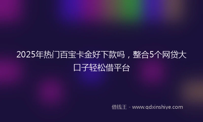 2025年热门百宝卡金好下款吗，整合5个网贷大口子轻松借平台