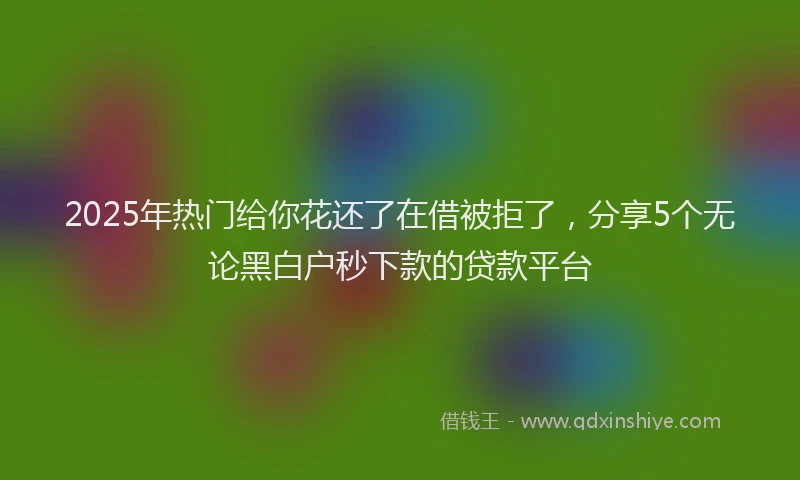 2025年热门给你花还了在借被拒了，分享5个无论黑白户秒下款的贷款平台