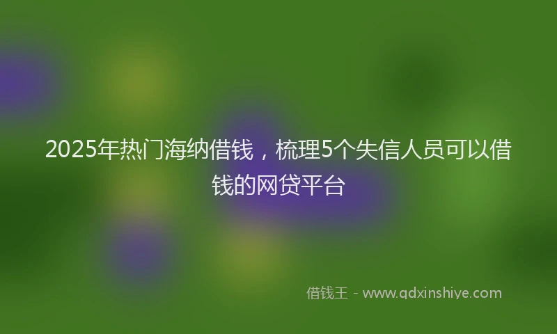 2025年热门海纳借钱，梳理5个失信人员可以借钱的网贷平台