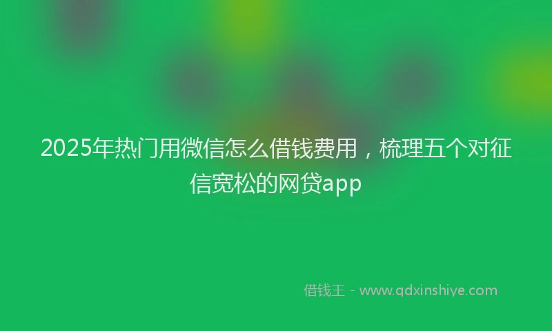 2025年热门用微信怎么借钱费用，梳理五个对征信宽松的网贷app
