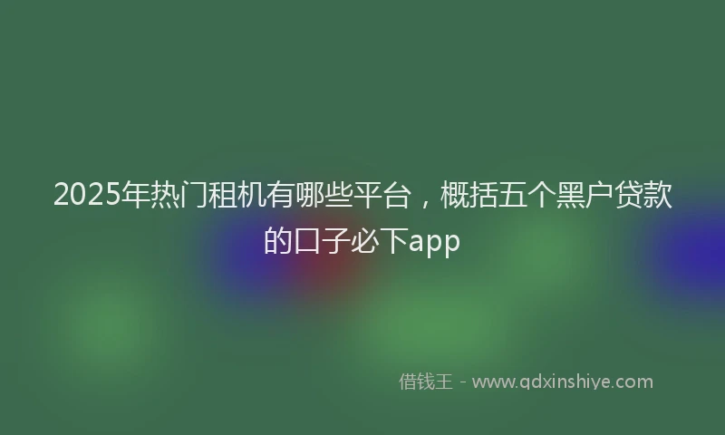 2025年热门租机有哪些平台，概括五个黑户贷款的口子必下app